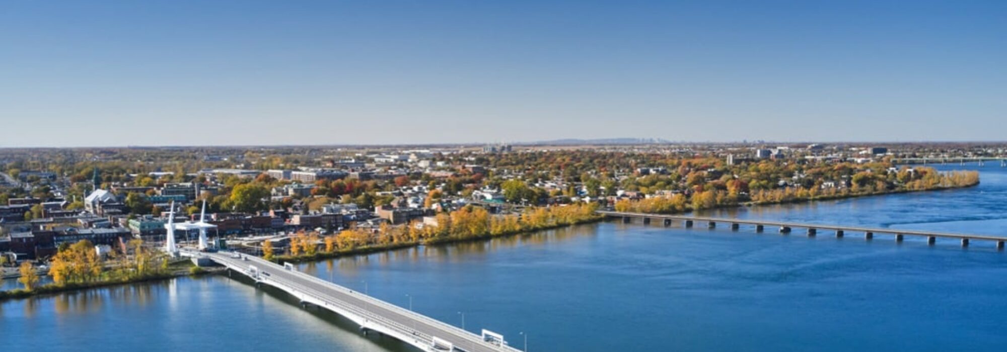 Vue aérienne de la ville de Saint-Jean-sur-Richelieu