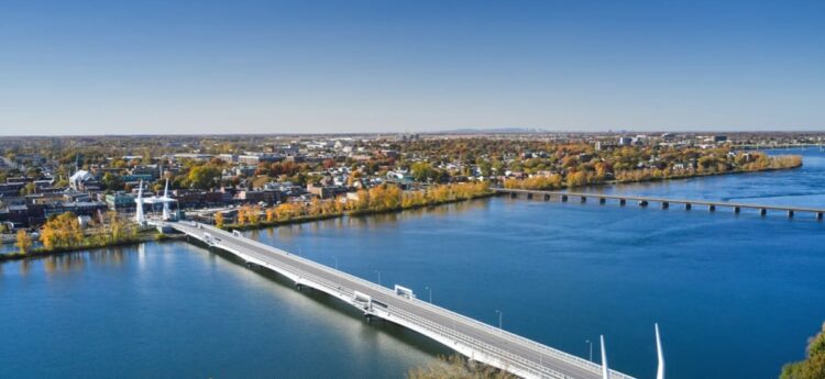Vue aérienne de la ville de Saint-Jean-sur-Richelieu